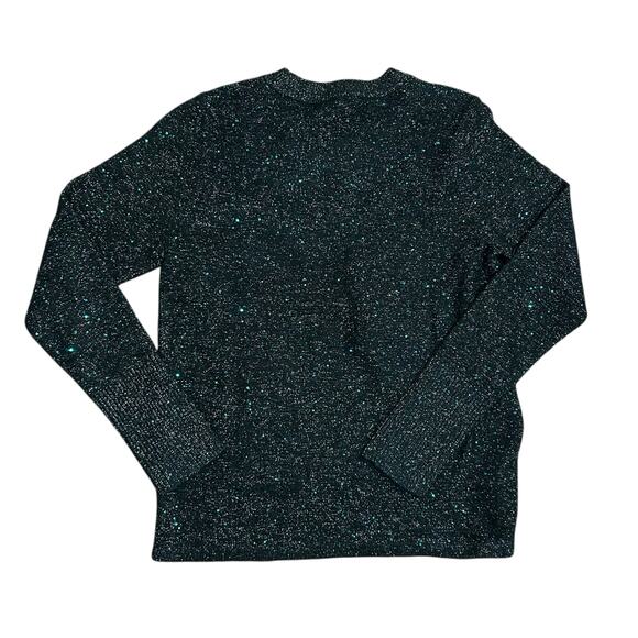 Lilly Pulitzer Morgen Sequin Sweater Size Large Evergreen Metallic Holiday Glam - Picture 7 of 9